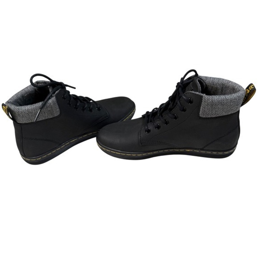 Dr. Martens Maelly Black Leather Herringbone Boots Dark‎ Academia Grunge Size 6 - Picture 7 of 15